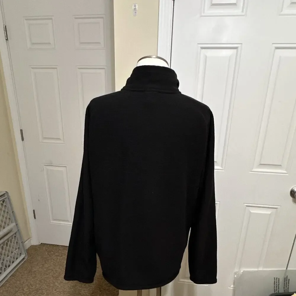 The North Face Men's L Black Fleece 1/4 Zip Mock Neck Pullover Sweatshirt Logo